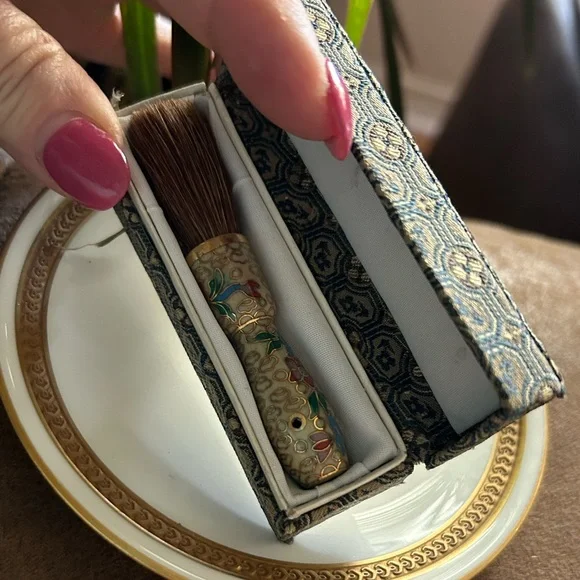 Vintage Cloisonné Make-Up Brush